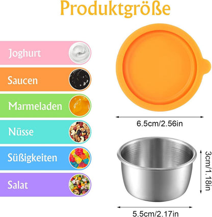 Edelstahl Salatdressing Behälter 6 x 50ml