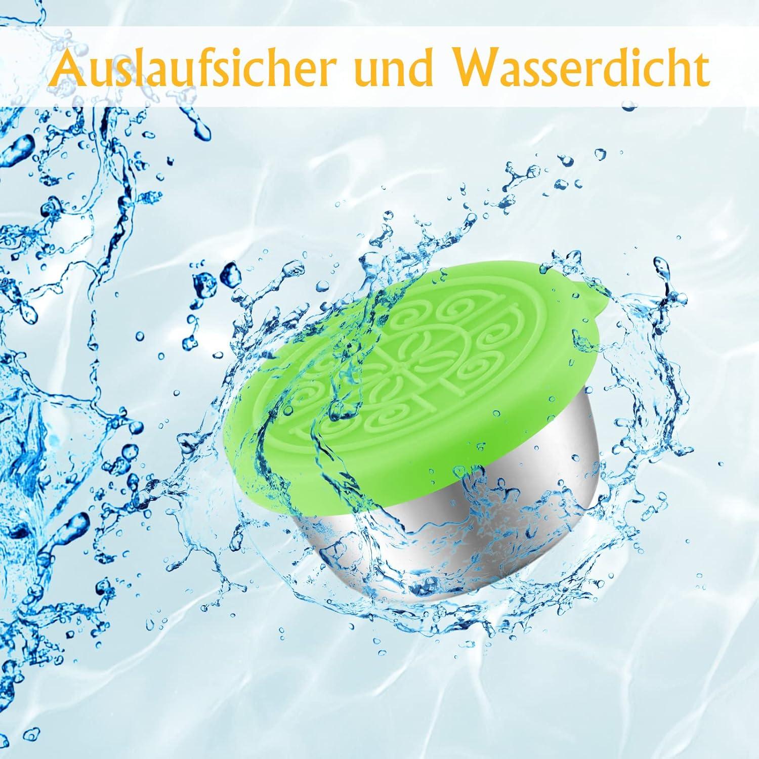 Heyu-Lotus 6x50ml Edelstahl Salatdressing Behälter mit Silikon Deckel