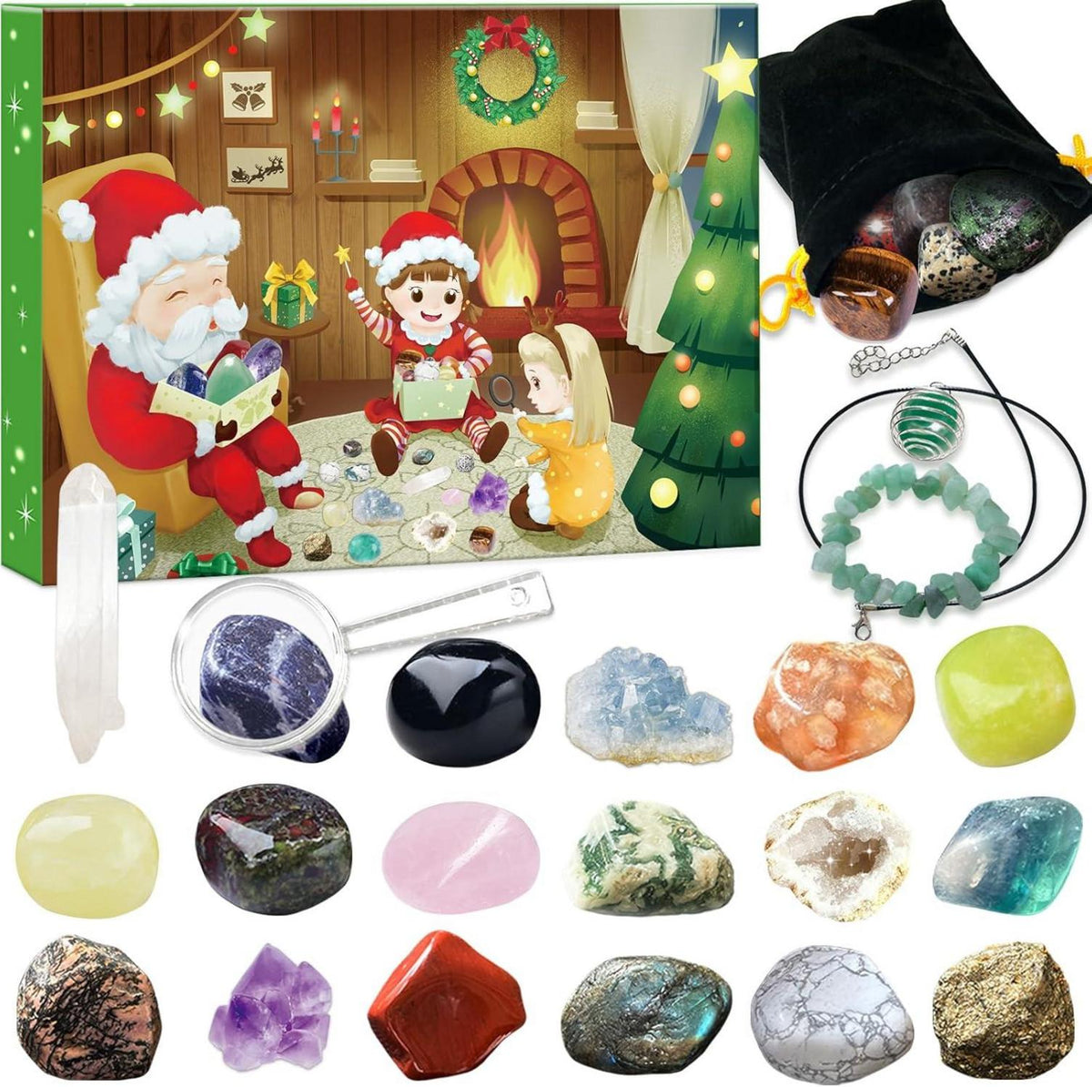 Edelstein Adventskalender 2024 Mineralien Kristalle Sammeln Lernen