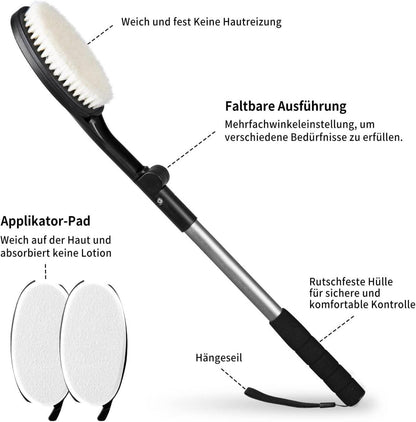 3er Set Rückenbürste Körperwäsche Lotion Applikator