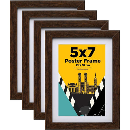 Holz Bilderrahmen 13x18 cm 4er-Set braun Acrylglas