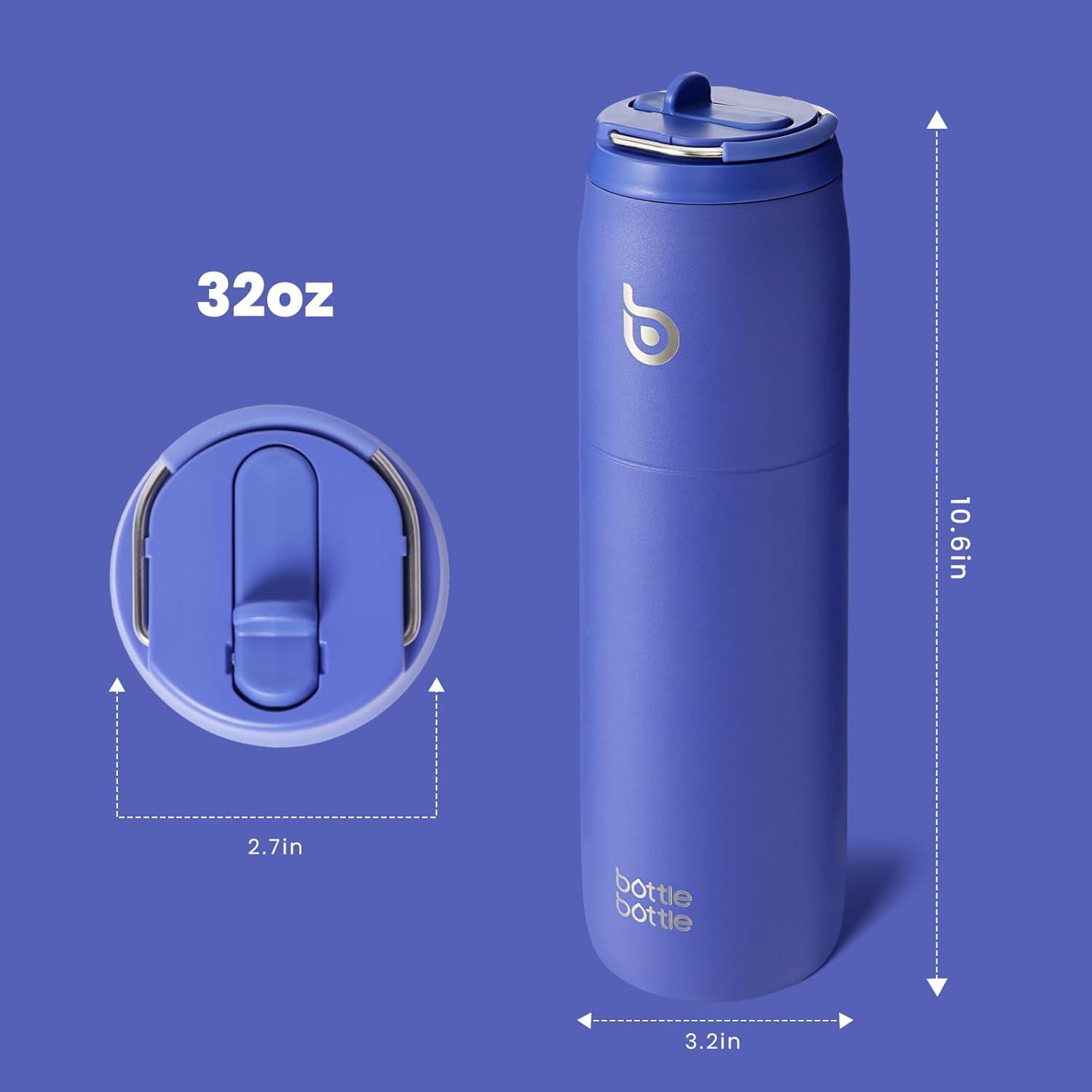 Isolierte Edelstahl-Wasserflasche 32oz mit Strohhalm Griff - BPA-frei Blau