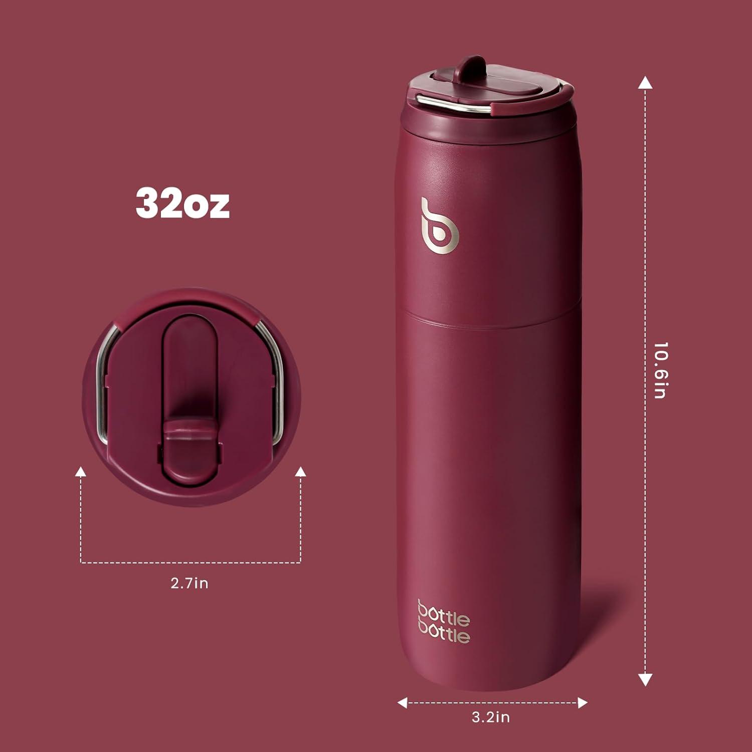 Isolierte Edelstahl-Wasserflasche 32oz mit Strohhalm und Griff