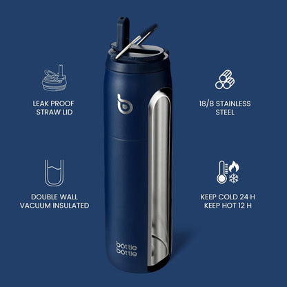 Isolierte Wasserflasche Edelstahl 32oz mit Strohhalm Griff, BPA-frei