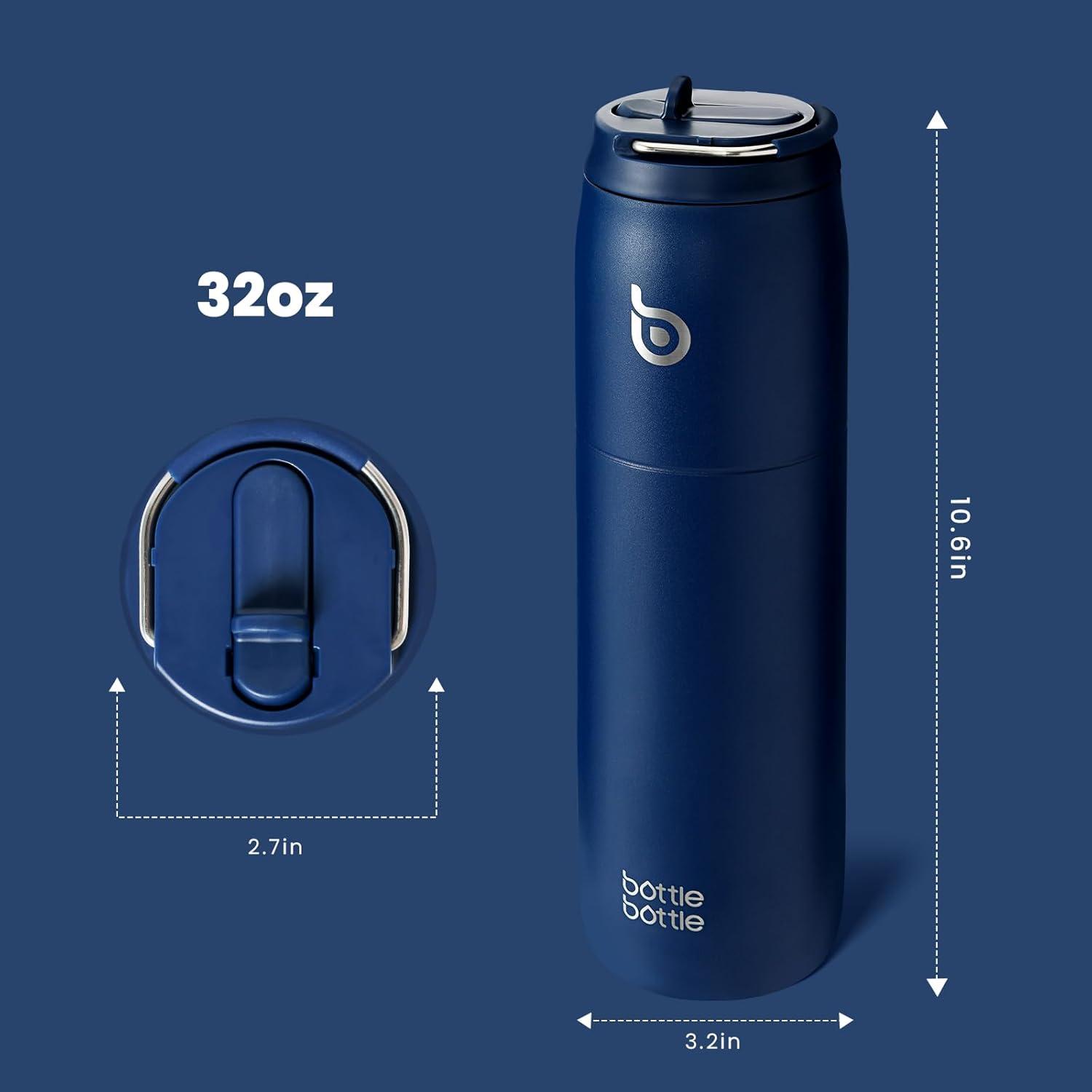 Isolierte Wasserflasche Edelstahl 32oz mit Strohhalm Griff