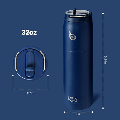 Isolierte Wasserflasche Edelstahl 32oz mit Strohhalm Griff