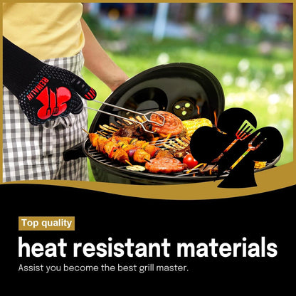 Hitzebeständige Grillhandschuhe Ofenhandschuhe Topfhandschuhe S/M Rot