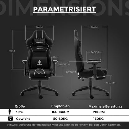 Ergonomischer Gaming Stuhl mit Massagefunktion und