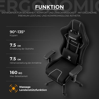 Ergonomischer Gaming Stuhl mit Massagefunktion und