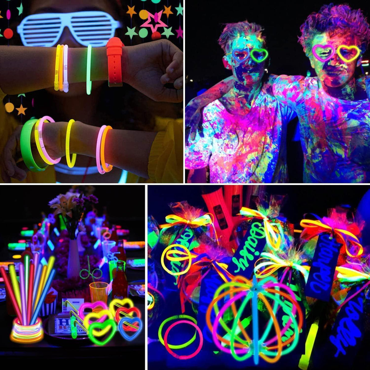 Neon Party Zubehör Set – Schwarzlicht Deko für Geburtstag