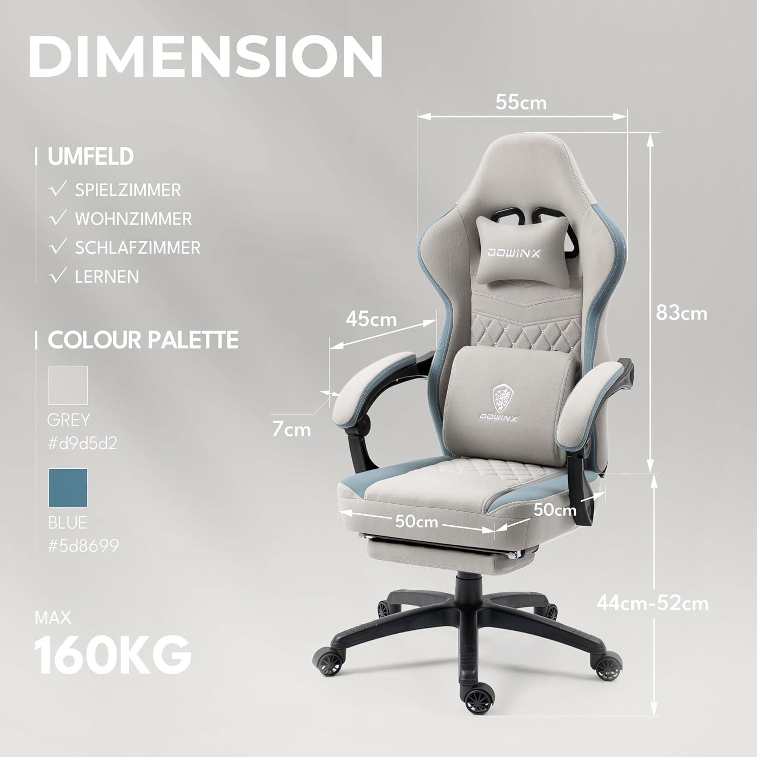 Ergonomischer Gaming Stuhl mit Gel-Pad und Massagefunktion