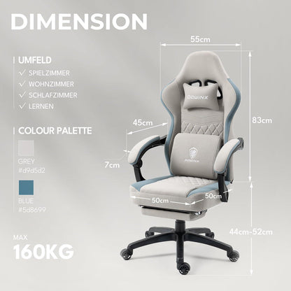 Ergonomischer Gaming Stuhl mit Gel-Pad und Massagefunktion
