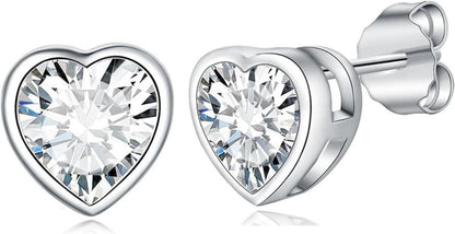 GW Herz Ohrringe 925 Sterling Silber Ohrstecker Damen Geschenke