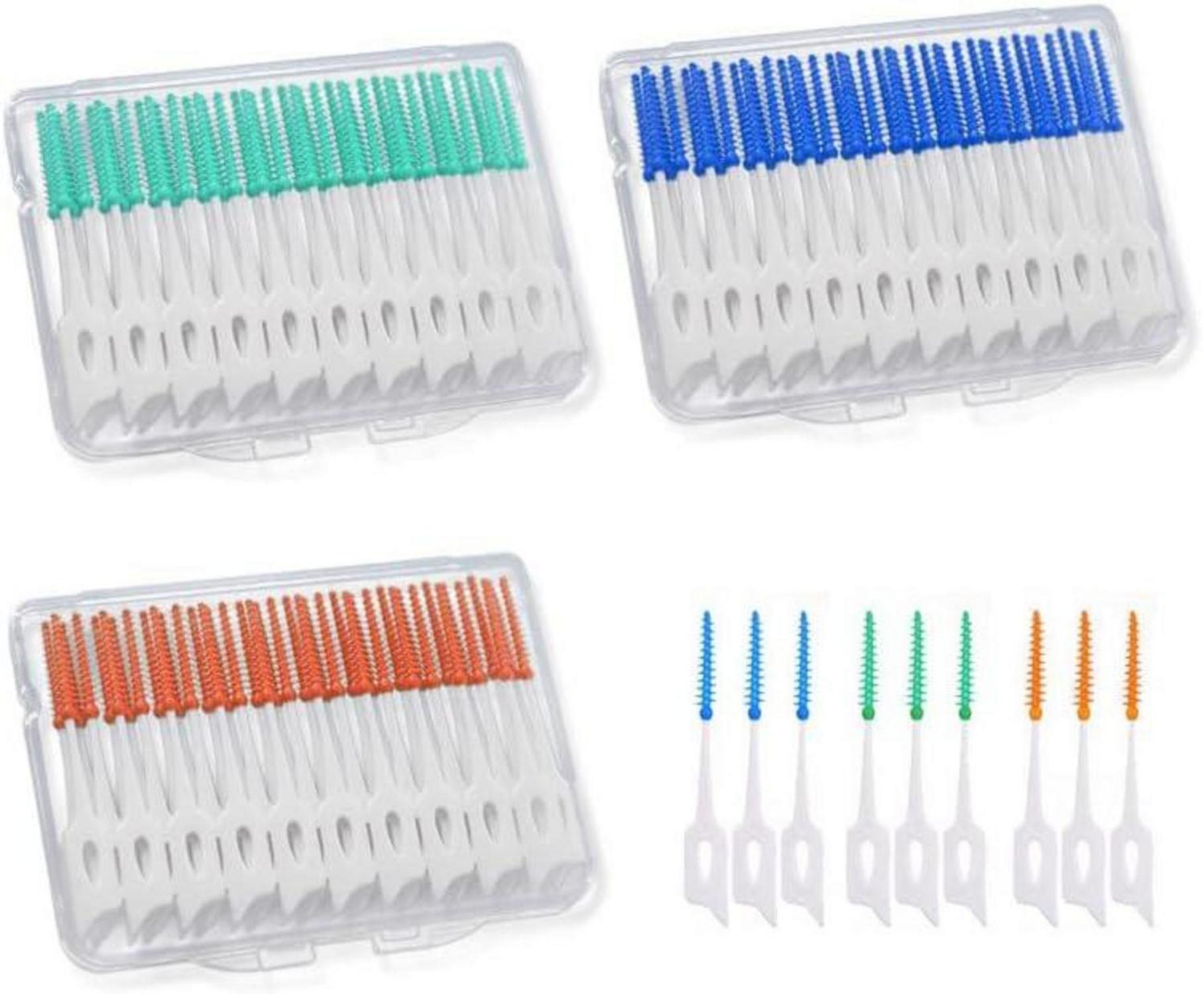 Interdentalbürsten 120 Stück Dental Stick Zahnseide Set - 3 Schachteln