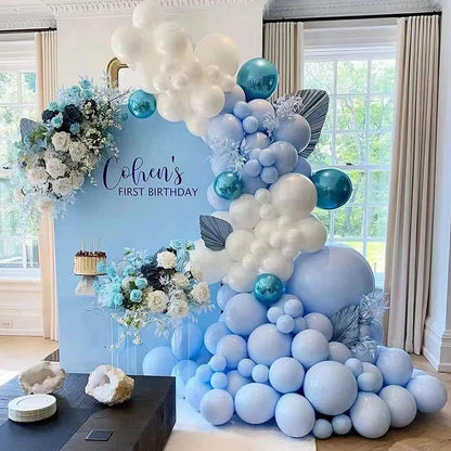 Blau Luftballons 120 Stück Girlande Set 18 12 10 5 Zoll Party Deko