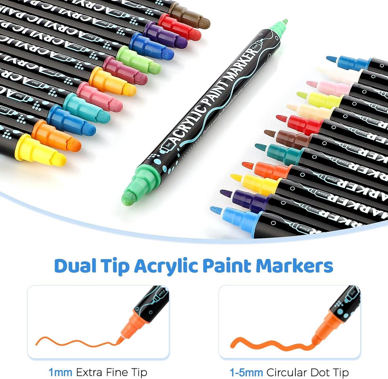 colpart Acrylstifte wasserfest 48 Farben Steinmalerei