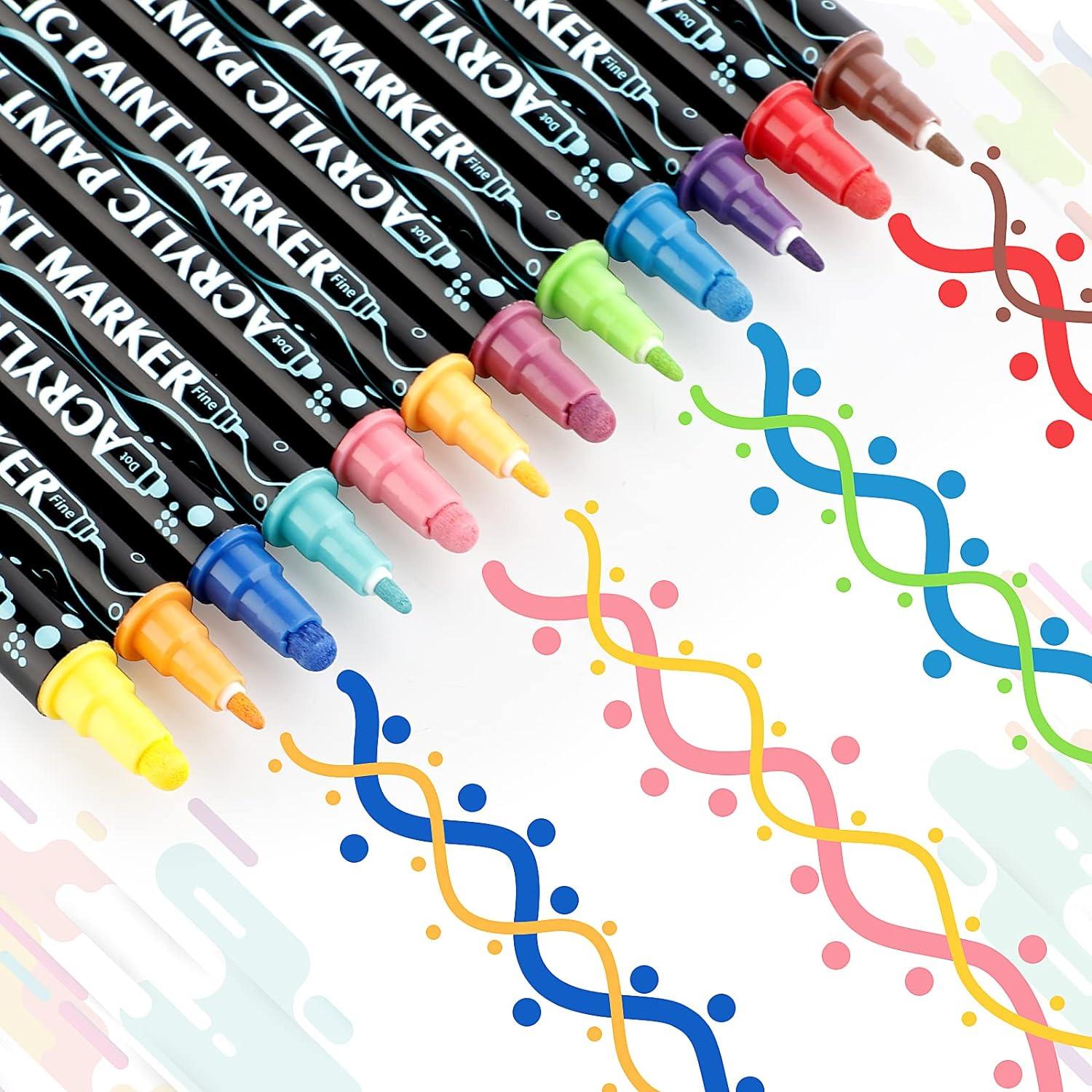 Acrylstifte Wasserfest für Steine Bemalen 48 Farben Acrylic