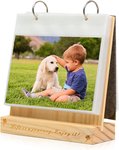 Fotoalbum 13x18 Holz Fotorahmen zum Aufstellen für 60 Bilder
