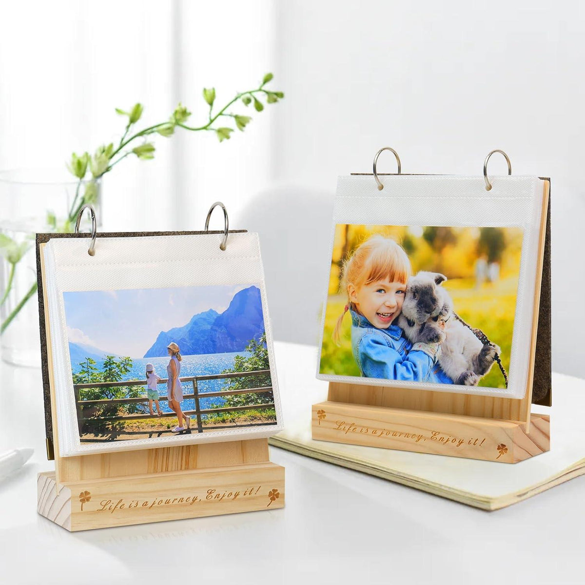 Schreibtisch Fotoalbum 13x18 Holz Einsteckalbum Fotorahmen