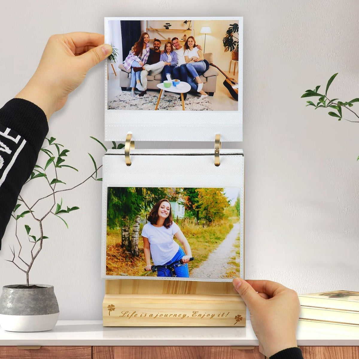 Holz Fotoalbum 10x15 zum Aufstellen mit 60 Bildern