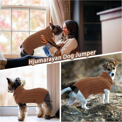Hundepullover Stricken Warm Weich XS Braun Yorkie Chihuahua Katze