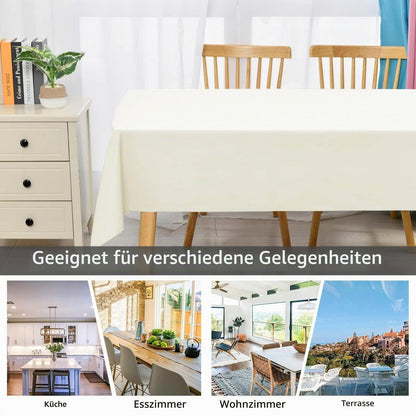 Wasserdichte Champagner Tischdecke 140x240 cm – Abwaschbar & Fleckgeschützt