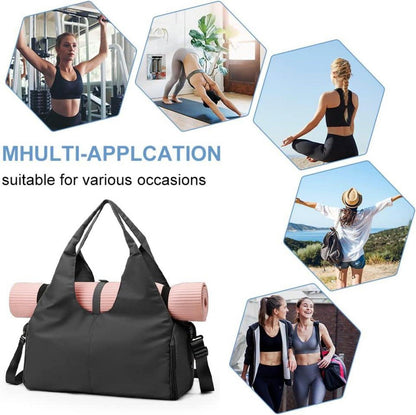 Sporttasche Reisetasche mit Schuhfach & Nassfach schwarz