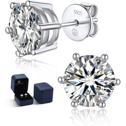 Moissanit Ohrringe Silber 925 Ohrstecker 1-4 Karat Diamant