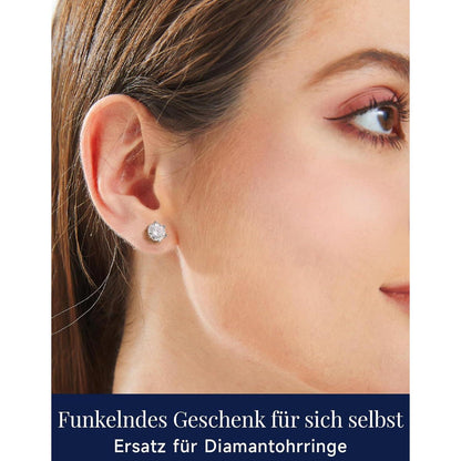 Moissanit Ohrringe Silber 925 Ohrstecker 1-4 Karat Diamant