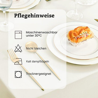 Wasserdichte Champagner Tischdecke 90x90 cm – Abwaschbar & Fleckgeschützt