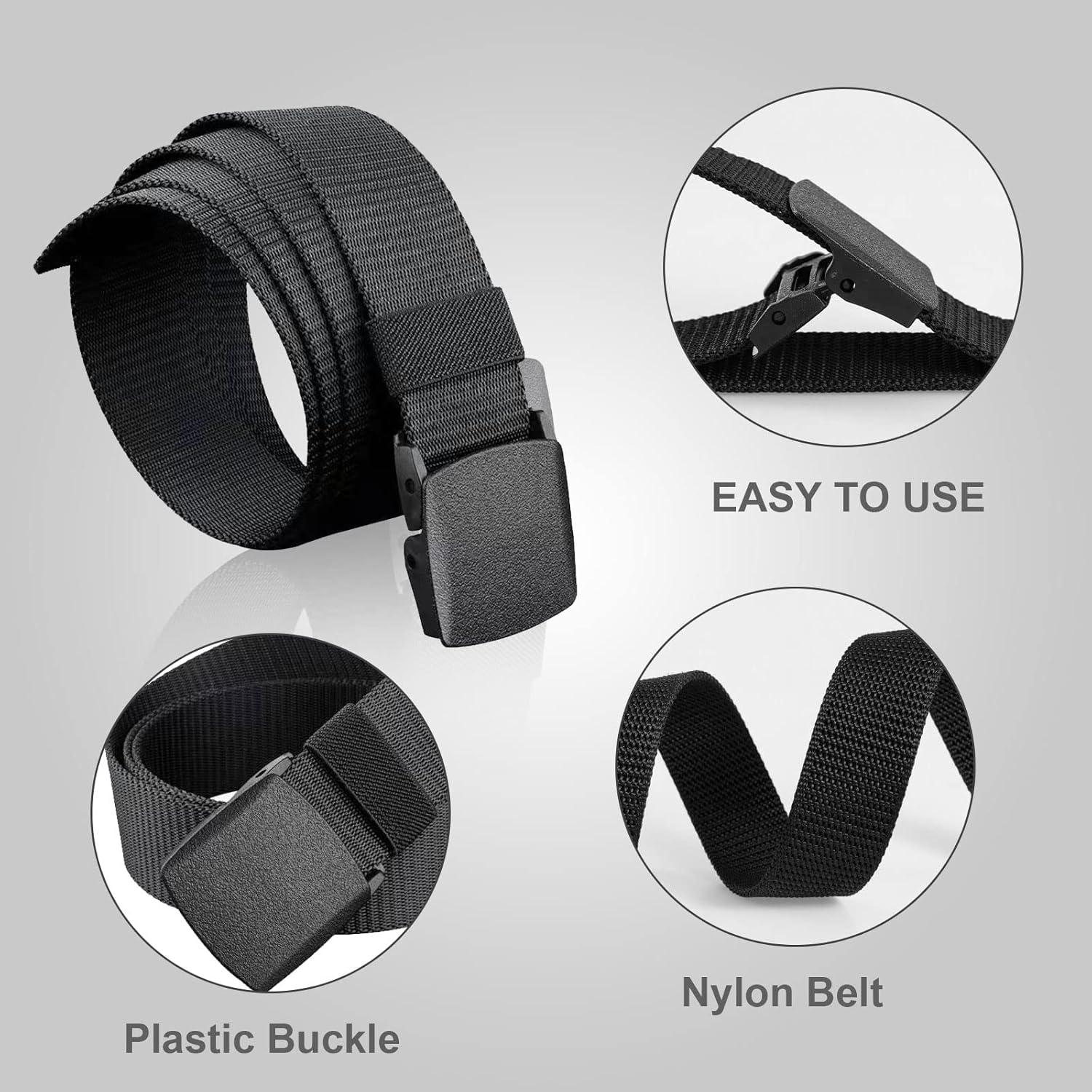2er-Pack hochwertiger Nylon-Arbeitsgürtel für Männer, verstellbarer Canvasgürtel