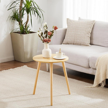 Runder Beistelltisch Naturholz Ø42x52cm Wohnzimmer Nachttisch massiv stabil
