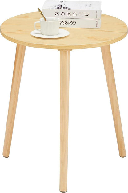 Runder Beistelltisch Naturholz Ø42x52cm Wohnzimmer Nachttisch massiv stabil