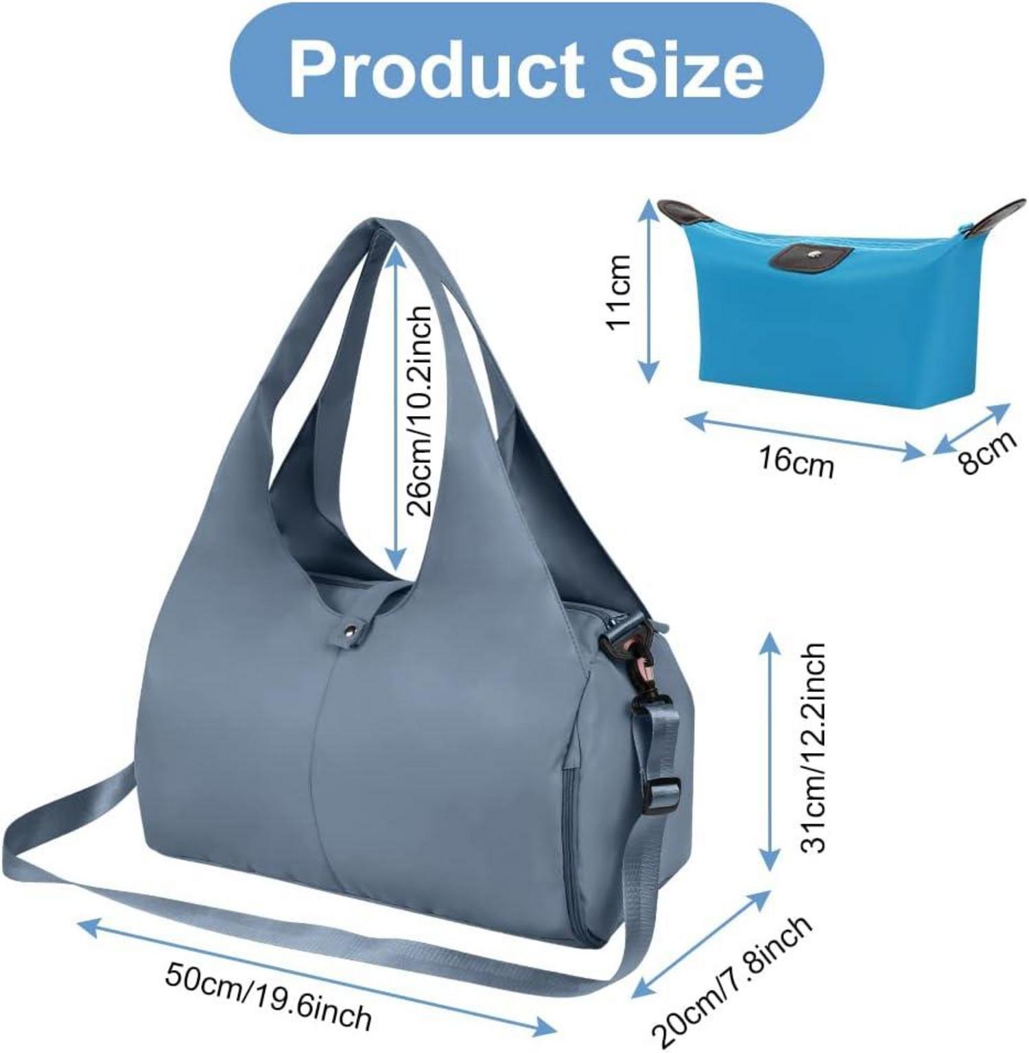 Yogatasche Sporttasche Reisetasche mit Schuhfach und Nassfach Blau