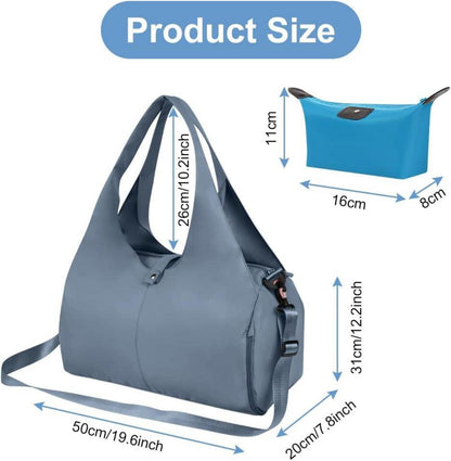 Yogatasche Sporttasche Reisetasche mit Schuhfach und Nassfach Blau