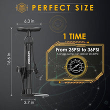 Fahrradpumpe VOGORA mit 160PSI Manometer, zusammenklappbarer