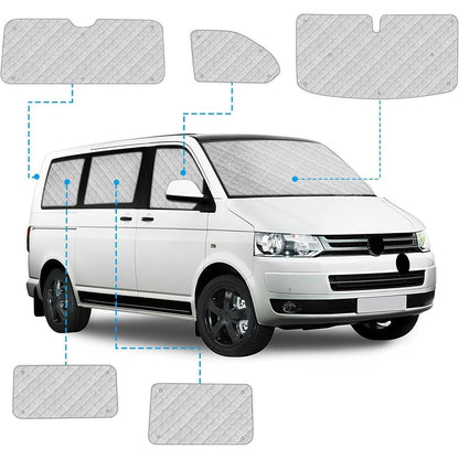 Sonnenschutz Auto Frontscheibe VW T5 T6 Kurzachse 8tlg. Set