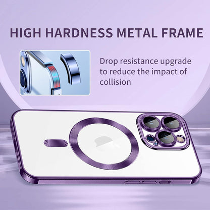 Magnetische iPhone 13 Pro Hülle Kompatibel mit MagSafe Stoßfest Anti-Vergilbung Anti-Fingerabdruck Klar Dunkellila