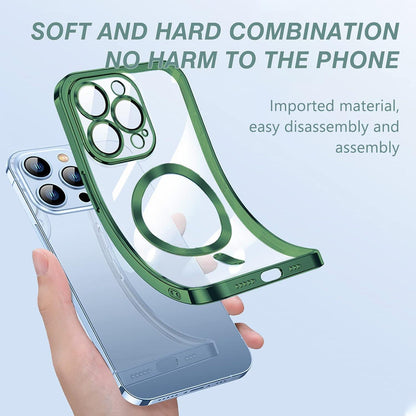 Magnetische iPhone 11 Pro Hülle Stoßfest Anti-Vergilbung Klar Grün
