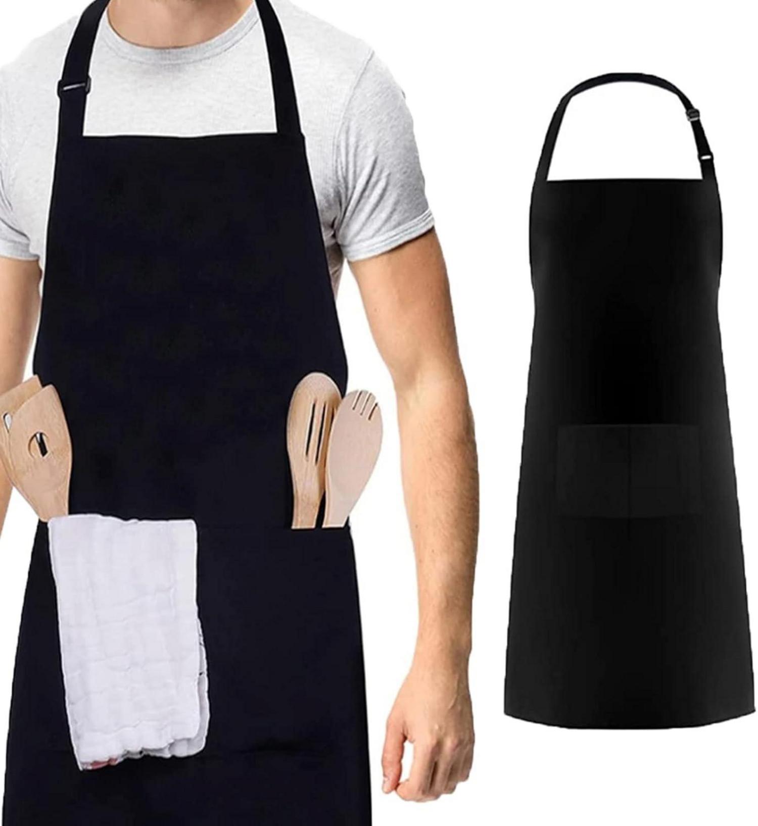 Schürze Schwarz Verstellbar Atmungsaktiv Wasserdicht Zwei Taschen