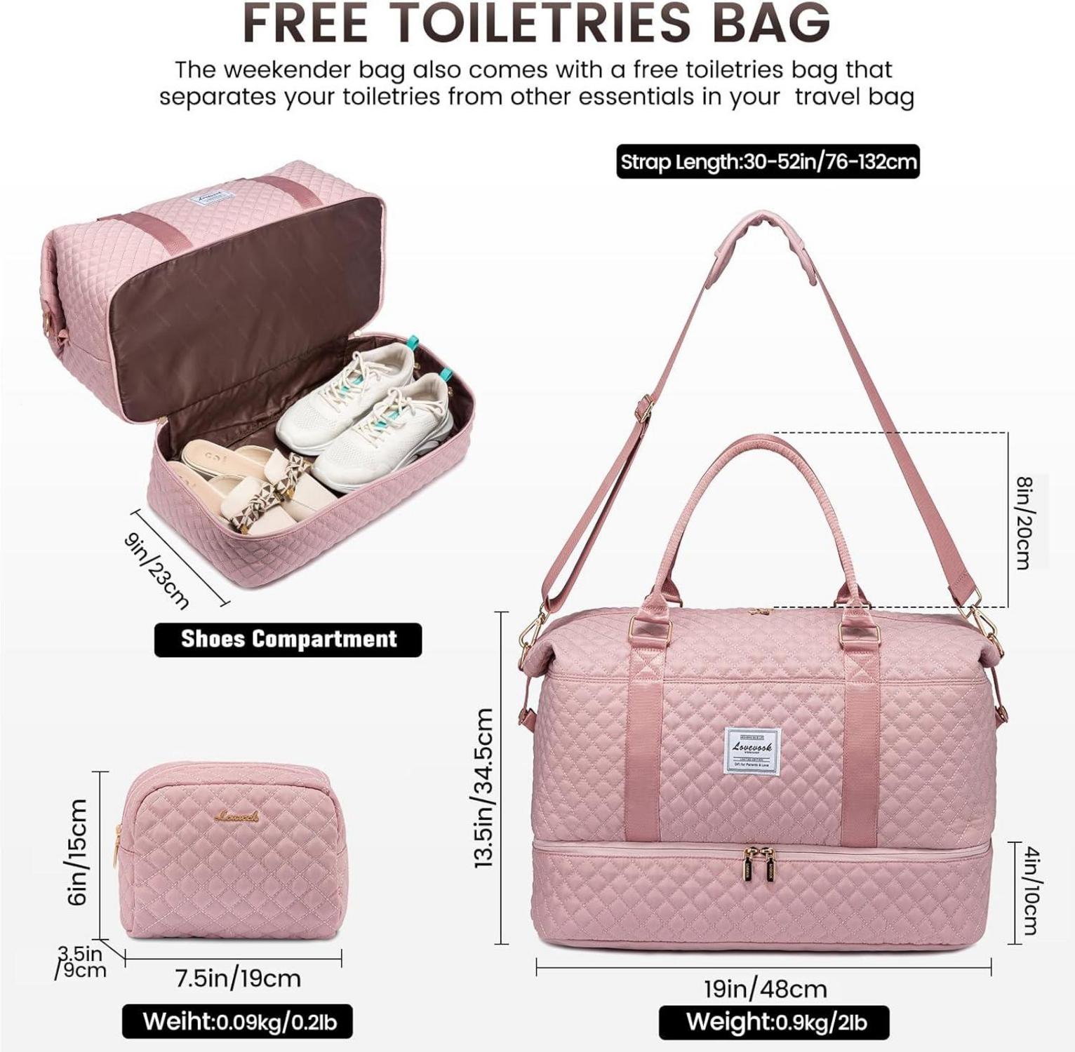 LOVEVOOK Reisetasche Damen Groß mit Schuhfach