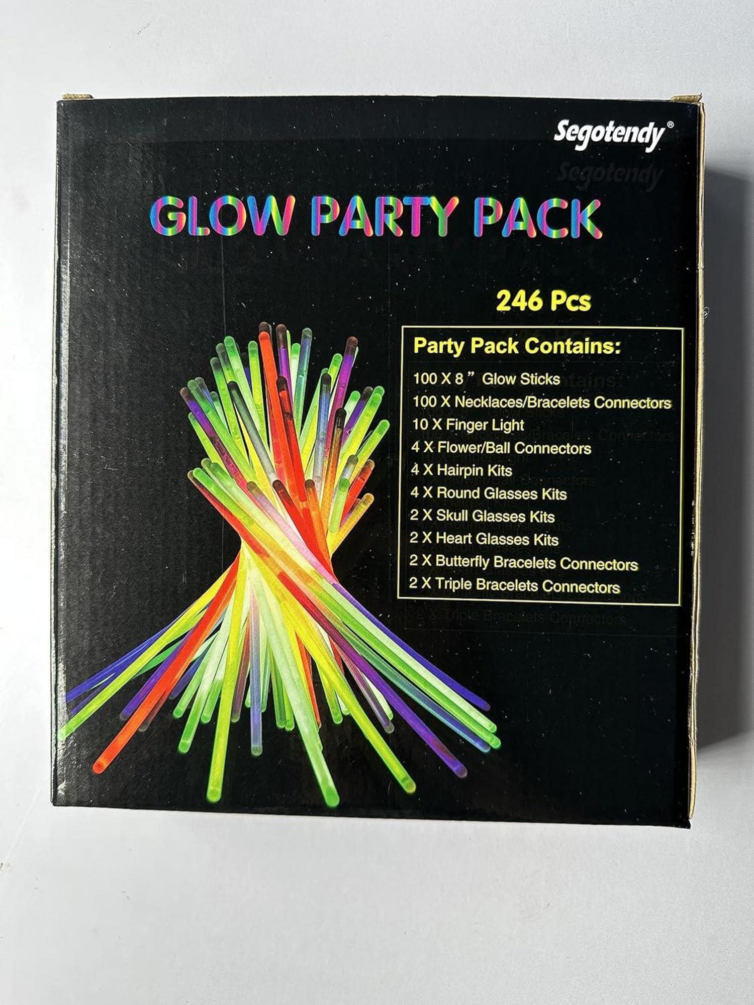 Segotendy 246PC Knicklichter Party Set Neon Leuchtstäbe Fingerlicht Glow Sticks