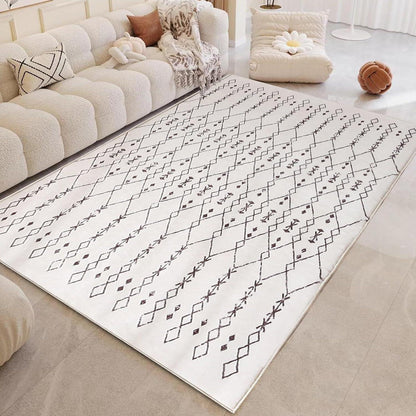 Großer Abstrakter Teppich 160 * 200cm Beige/Elfenbein