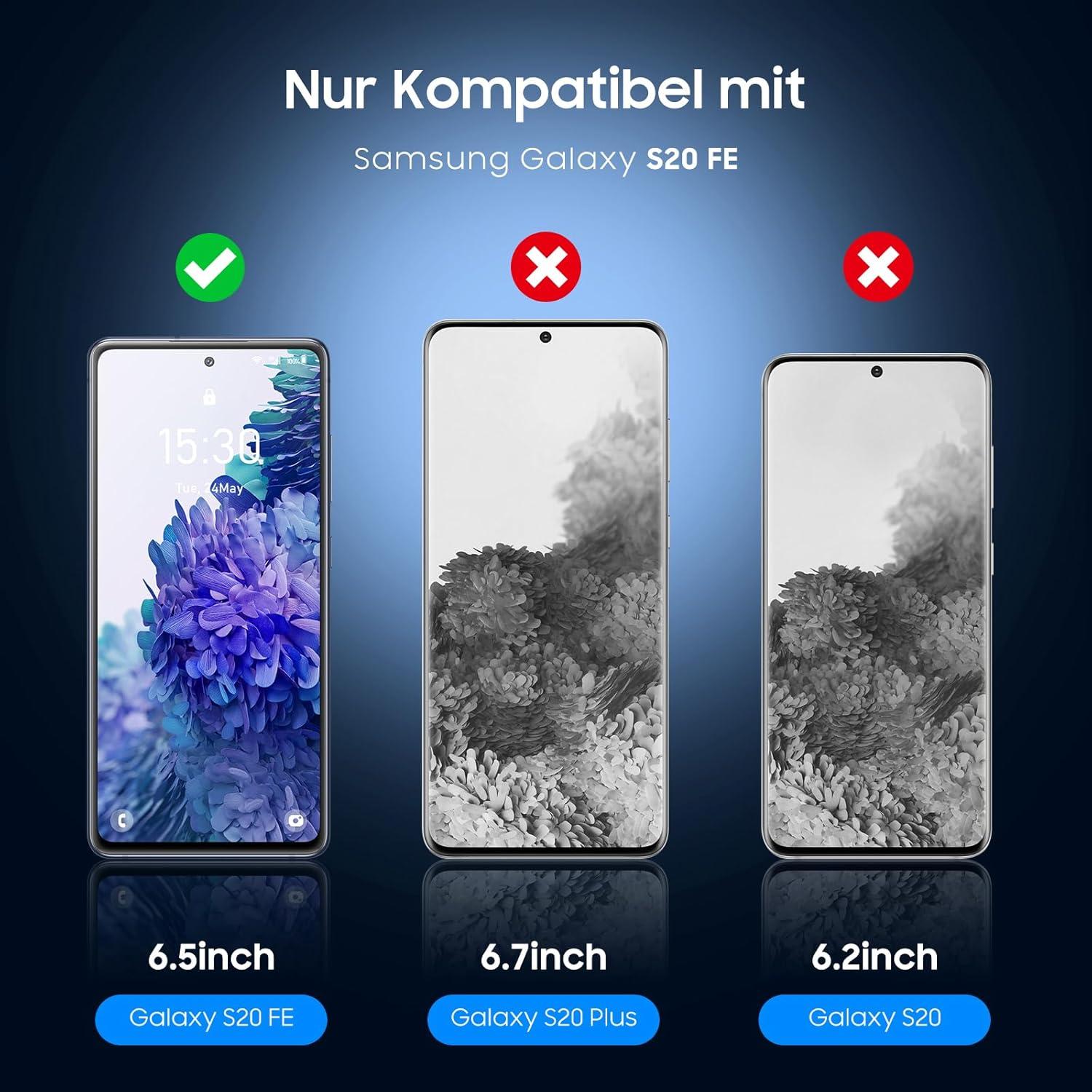Panzer Schutzfolie Samsung Galaxy S20 FE 3er Set 9H Härte