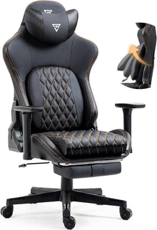 Ergonomischer Gaming Stuhl mit Fußstütze und 3D Armlehnen, 180 kg