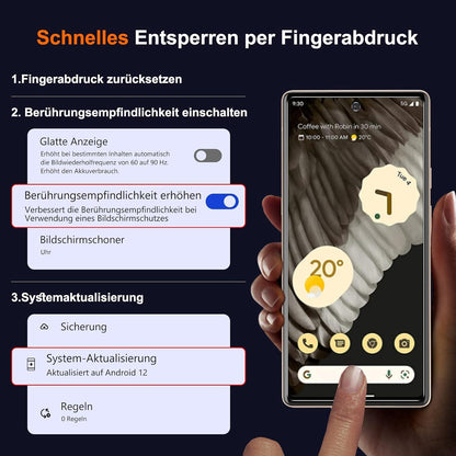 Display- und Kamera-Schutzfolie für Google Pixel 7 Pro, 2 Folien