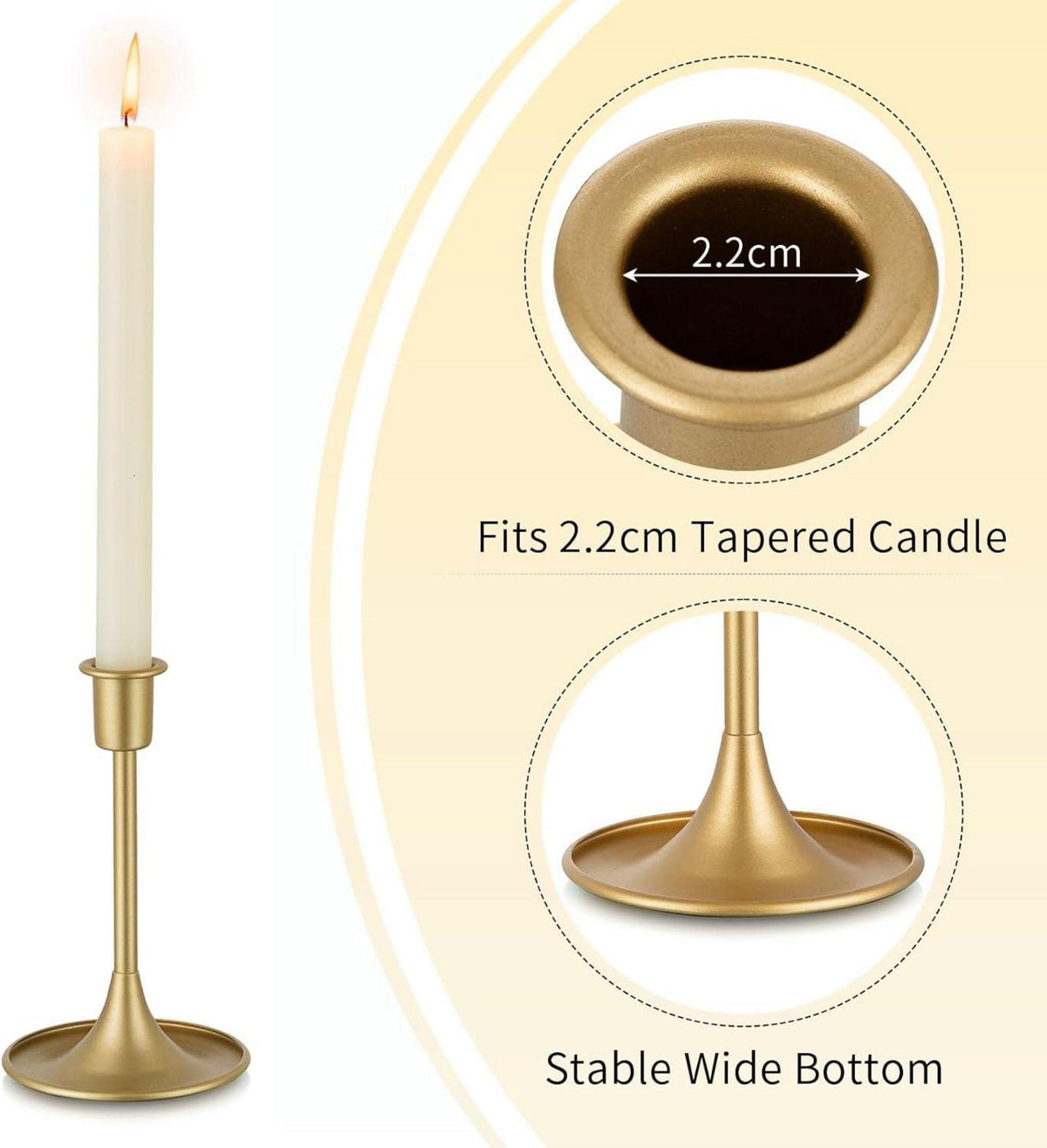 Kerzenständer Gold Stabkerzen Weihnachten 6er Set Holdeko