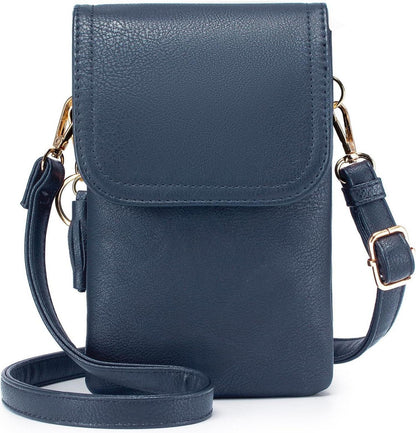 Handytasche Umhängetasche Damen PU Leder Schlüsselanhänger
