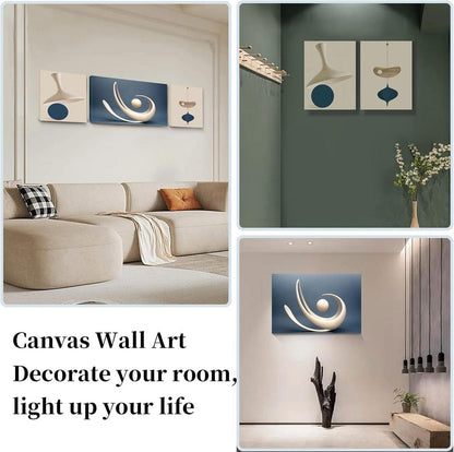 Abstrakte Kunst Leinwandbilder Morandi-Blau für Wohnzimmer und Büro