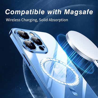 Klare Schlanke Handyhülle für iPhone 12 Pro Max mit MagSafe - Blau